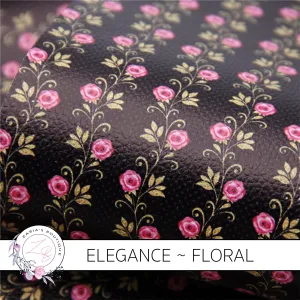 ⋅ Elegance ⋅ Floral Luxe Grain Faux Leather