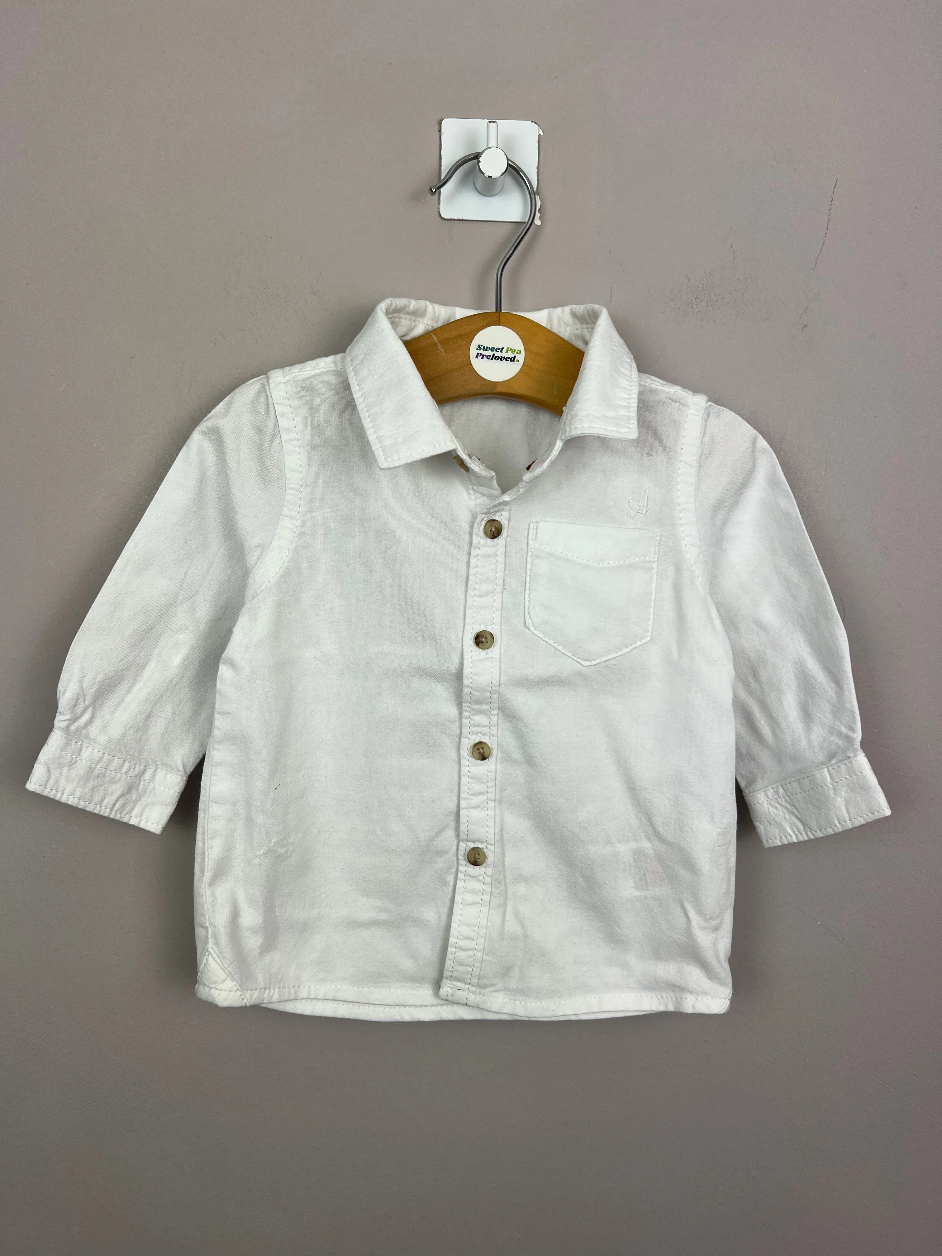 0-3m Autograph white Oxford shirt