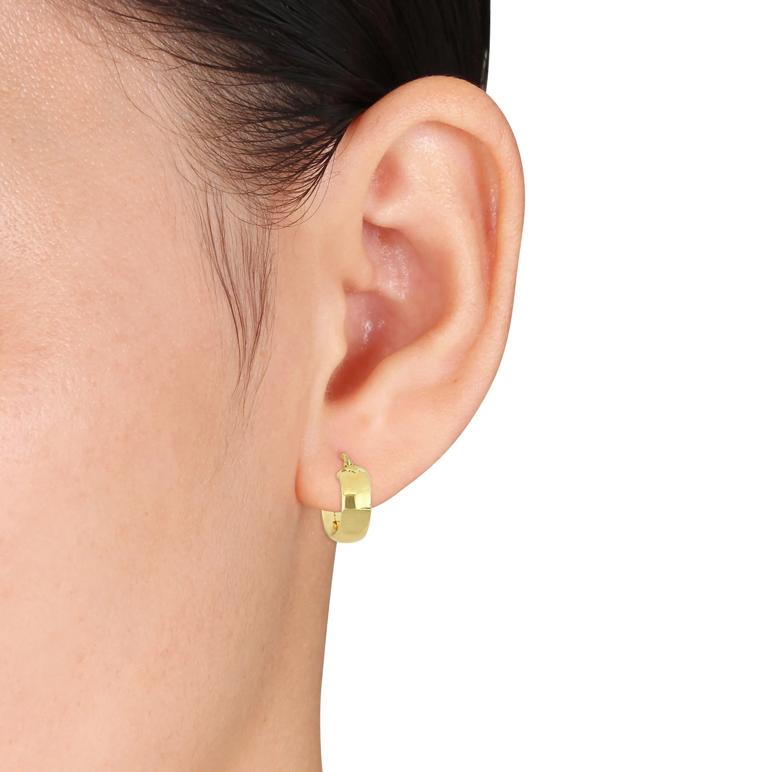 10K Yellow Gold Classic Huggie Hoop