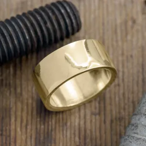 10mm 14k Yellow Gold Men's Comfort Fit Wedding Band, High Polish