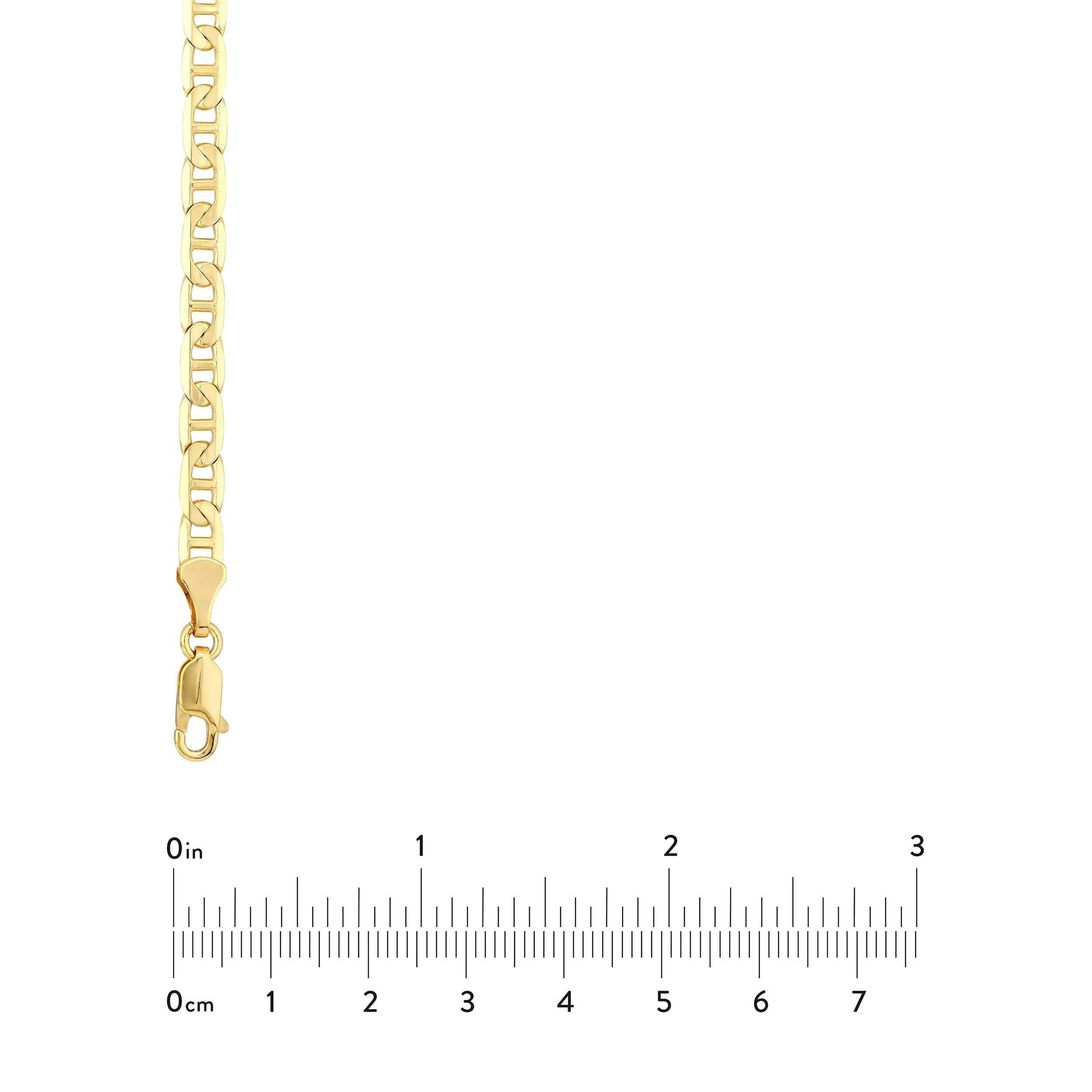14k Gold Cuban Link Chain MARINER Necklace, 22 Inch and 24 Inch, 4.40 MM