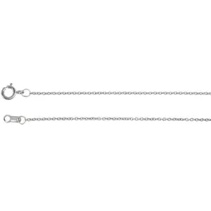 14k White Gold 1mm Cable Chain w/ Spring Ring Closure - Various Lengths