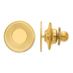 14k Yellow Gold Solid Round Design Tie Tac.
