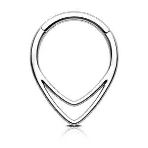 16G Double Hoop Hinged Segment Triangle Septum Ring