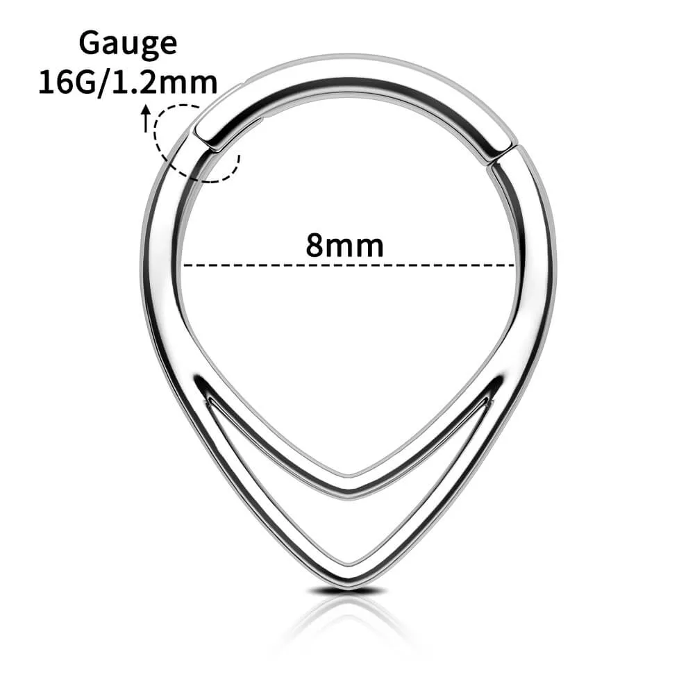 16G Double Hoop Hinged Segment Triangle Septum Ring