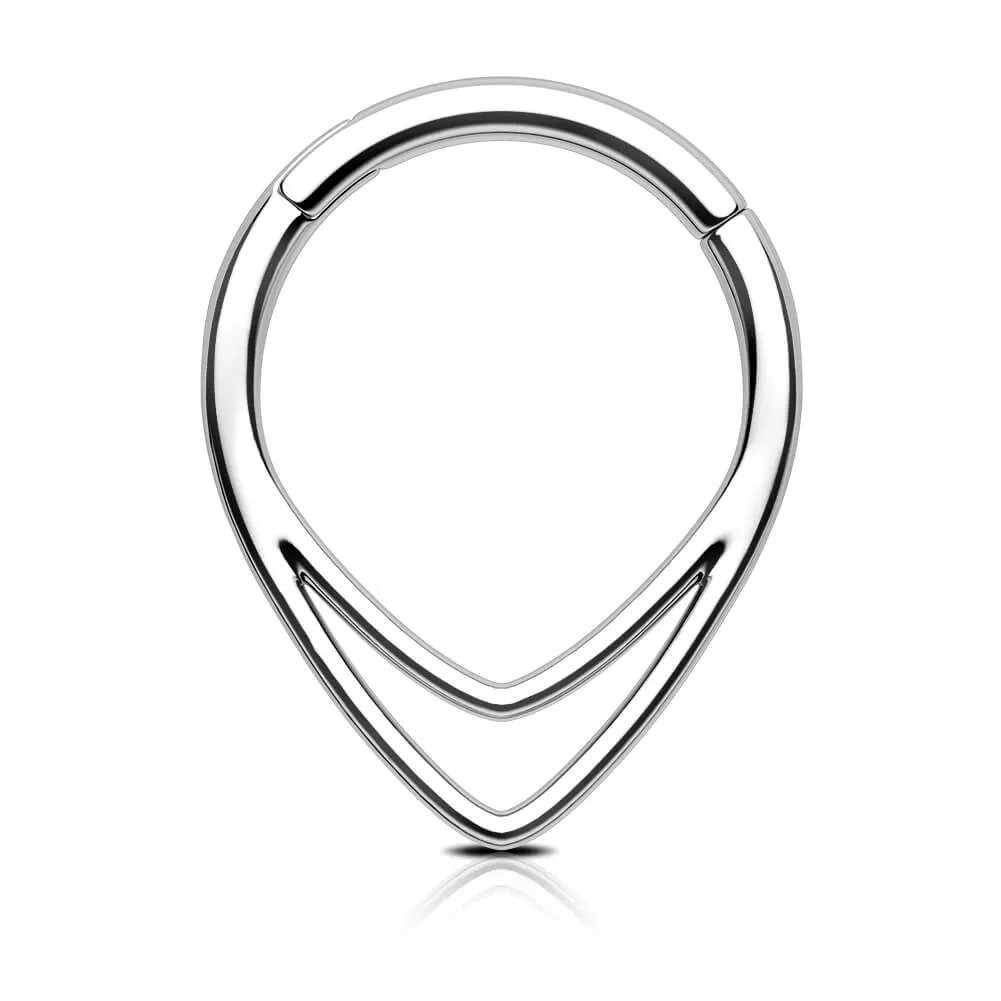 16G Double Hoop Hinged Segment Triangle Septum Ring