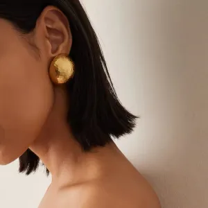 18K Gold-Plated Hammered Sphere Earrings