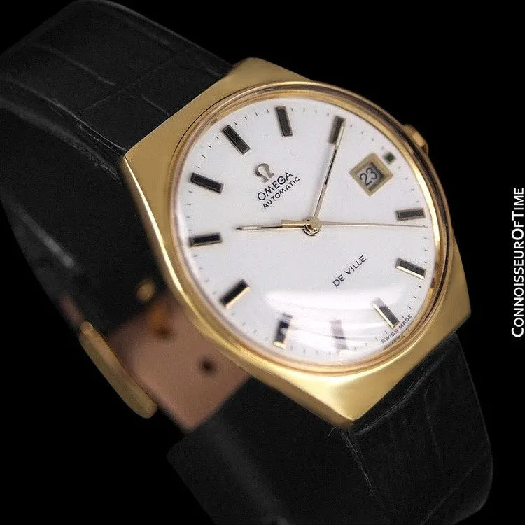 1970's Omega De Ville Vintage Mens Automatic Classic Retro Watch - 18K Gold Plated