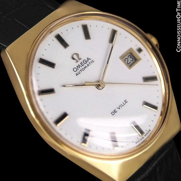 1970's Omega De Ville Vintage Mens Automatic Classic Retro Watch - 18K Gold Plated