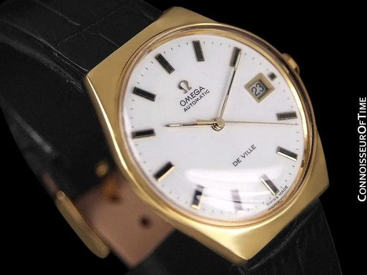 1970's Omega De Ville Vintage Mens Automatic Classic Retro Watch - 18K Gold Plated