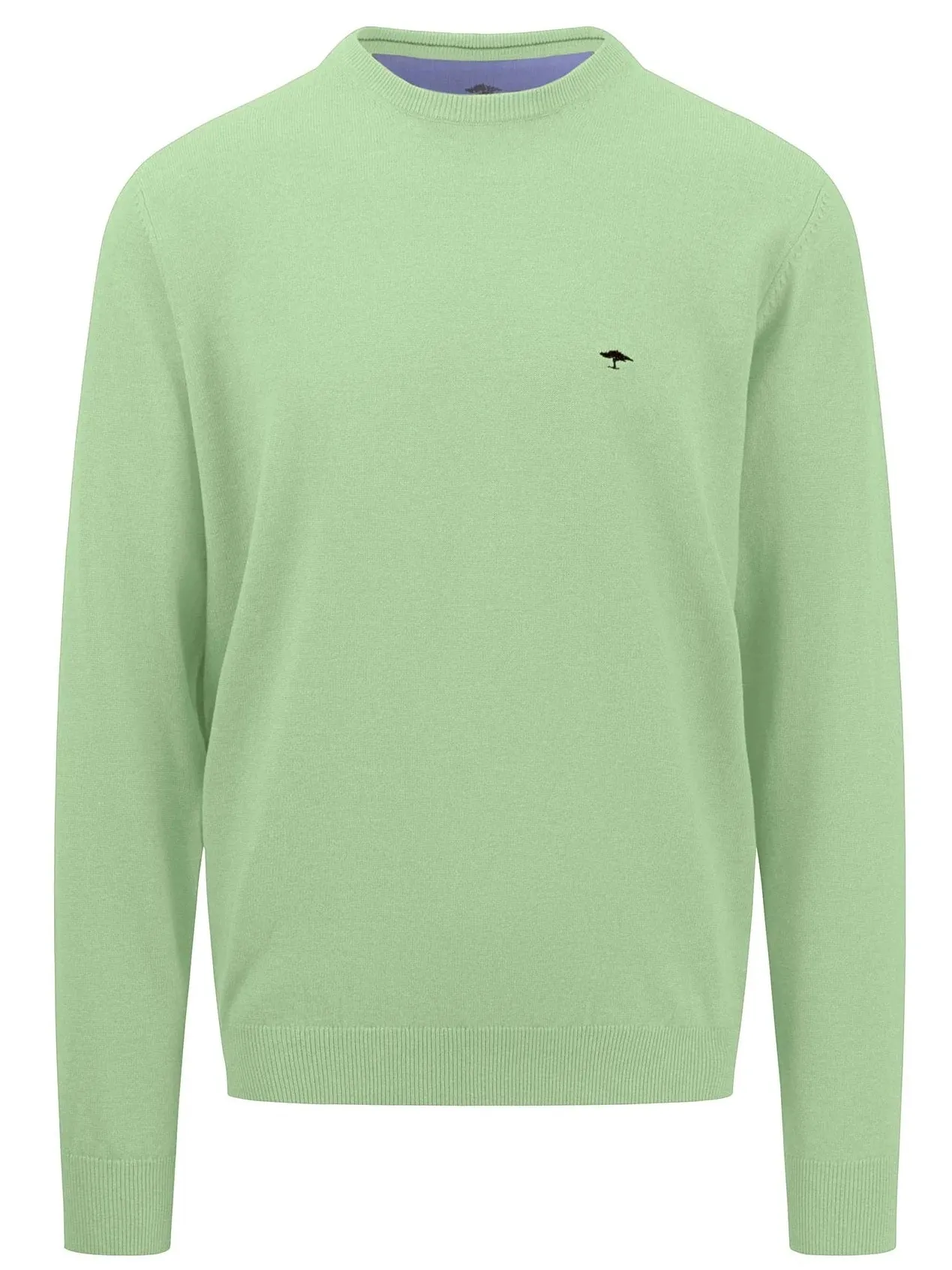 30% OFF FYNCH HATTON Crew Neck Sweater - Men's Fine Knit – Soft Green - Size: MEDIUM
