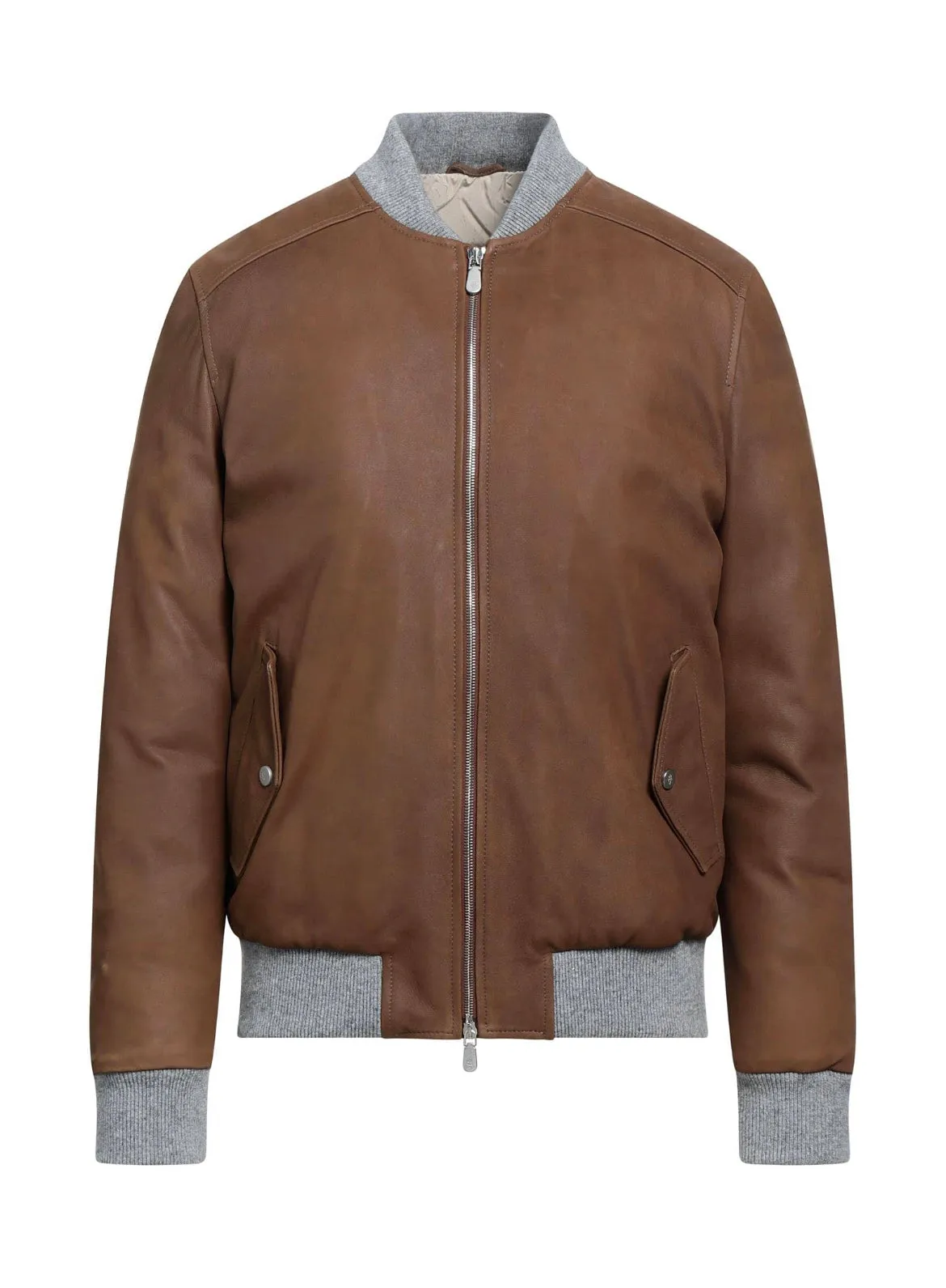 $3,350 ELEVENTY - LEATHER INSULATED Aviator/Bomber Jacket (Brunello Cucinelli)- 46US