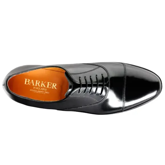 40% OFF BARKER Arnold Shoes - Mens Classic Oxford - Black Hi-Shine - Size: UK 9
