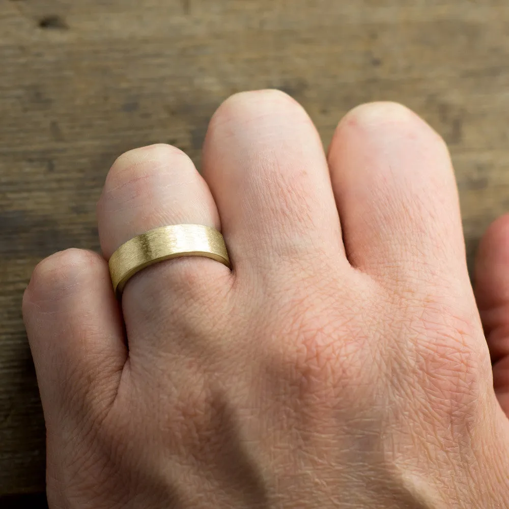 6mm 14k Yellow Gold Comfort Fit Men's Wedding Band, Matte Finish