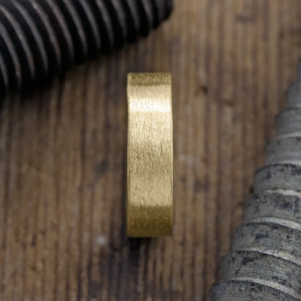 6mm 14k Yellow Gold Comfort Fit Men's Wedding Band, Matte Finish