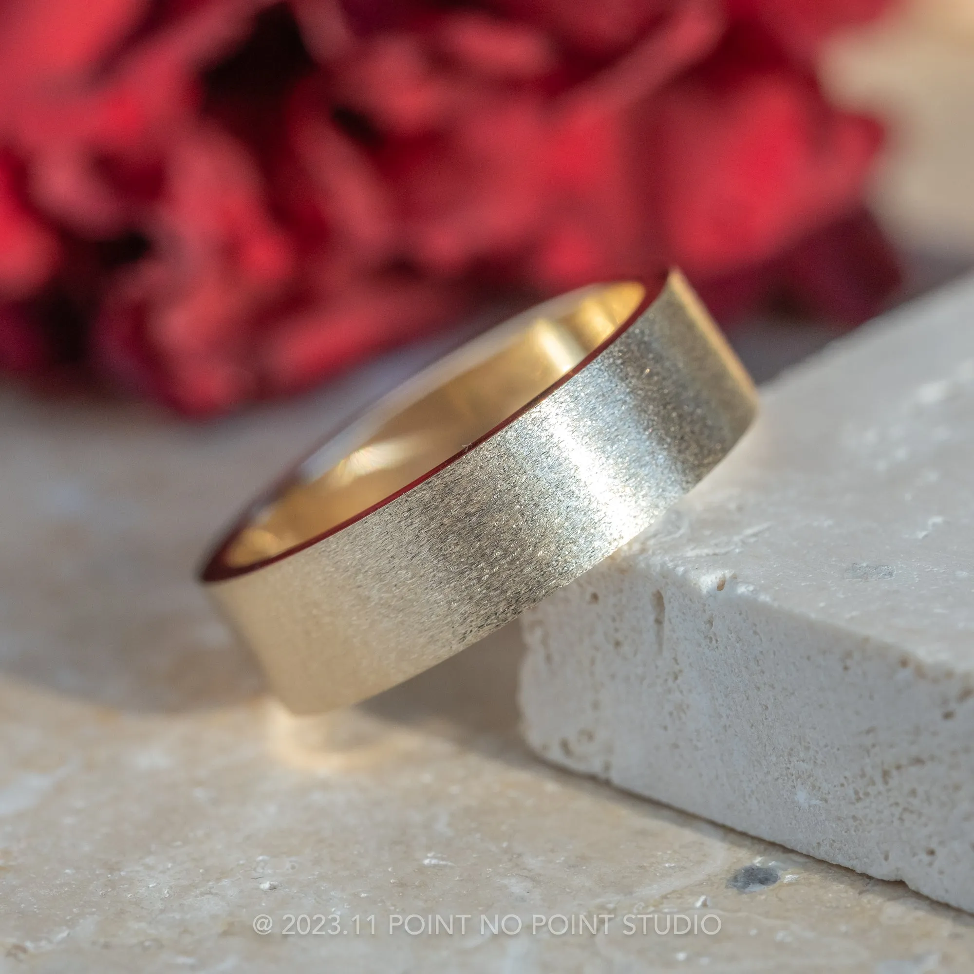 6mm 14k Yellow Gold Comfort Fit Men's Wedding Band, Matte Finish