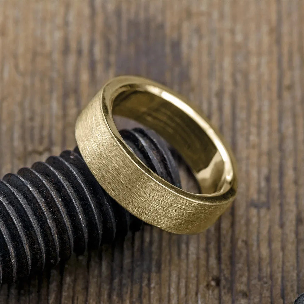 6mm 14k Yellow Gold Comfort Fit Men's Wedding Band, Matte Finish