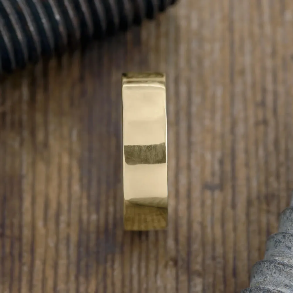6mm 14k Yellow Gold Mens Wedding Band, Polished