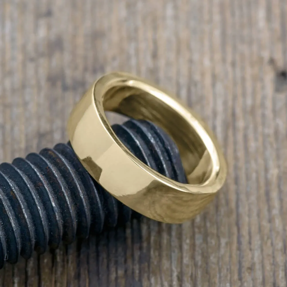 6mm 14k Yellow Gold Mens Wedding Band, Polished