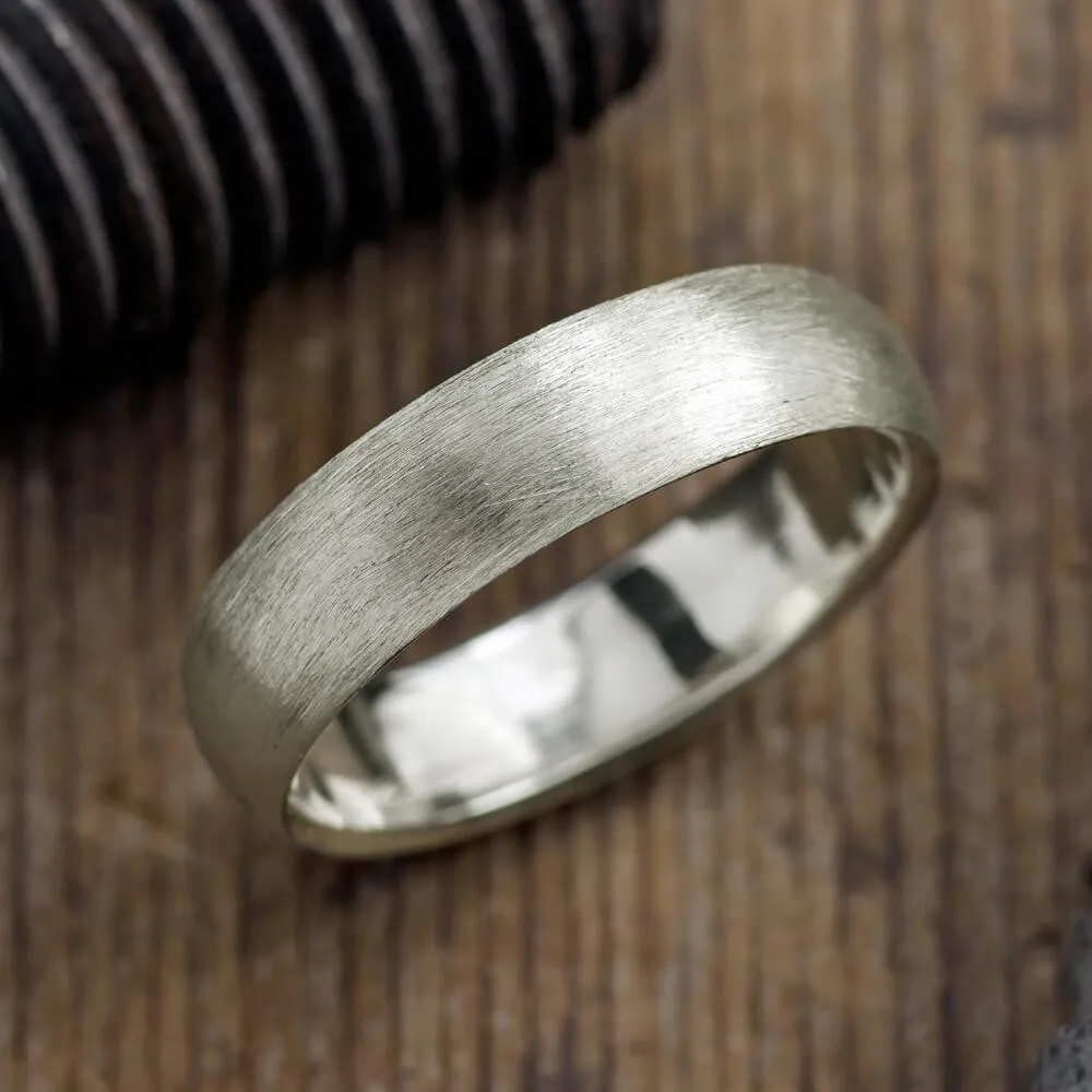 6mm Platinum Comfort Fit, Half Round Men's Wedding Band, Matte