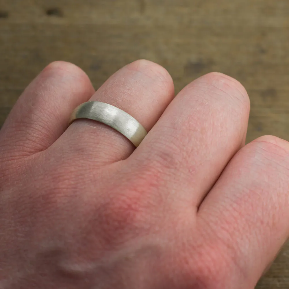 6mm Platinum Comfort Fit, Half Round Men's Wedding Band, Matte