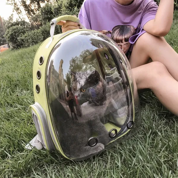 8 Colors High Quality Carrying Clear Pet Carrier Backpack Outdoor Travel Walking Waterproof Breathable Space Capsule Puppy Backpack