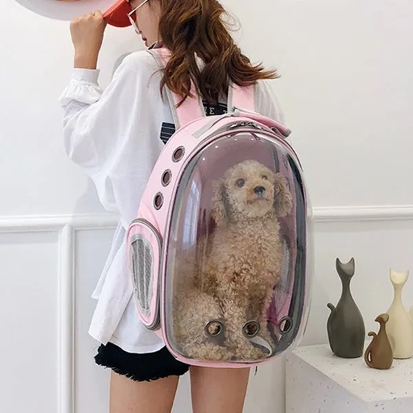 8 Colors High Quality Carrying Clear Pet Carrier Backpack Outdoor Travel Walking Waterproof Breathable Space Capsule Puppy Backpack