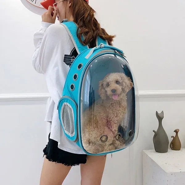 8 Colors High Quality Carrying Clear Pet Carrier Backpack Outdoor Travel Walking Waterproof Breathable Space Capsule Puppy Backpack
