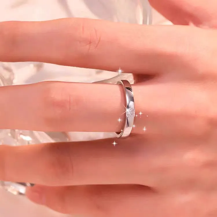 925 Silver Simple Square Moissanite Ring