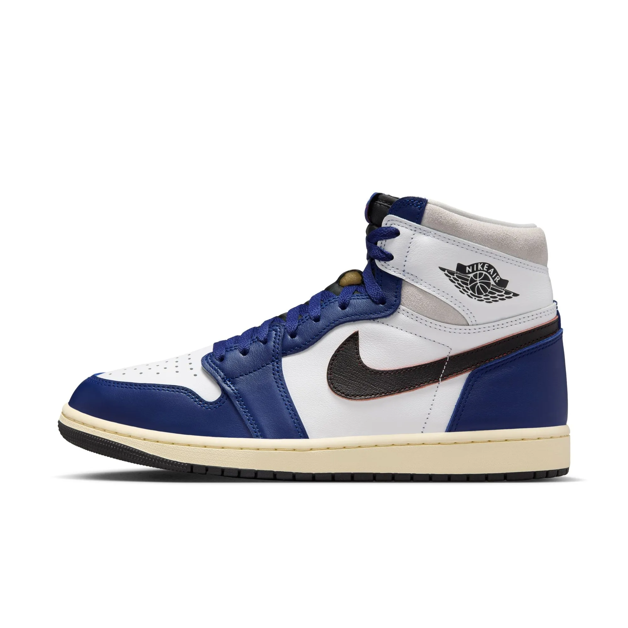 AIR JORDAN 1 RETRO HIGH OG DZ5485-100 "RARE AIR" - WHITE/BLACK/NATURAL GREY/DEEP ROYAL BLUE/MUSLIN
