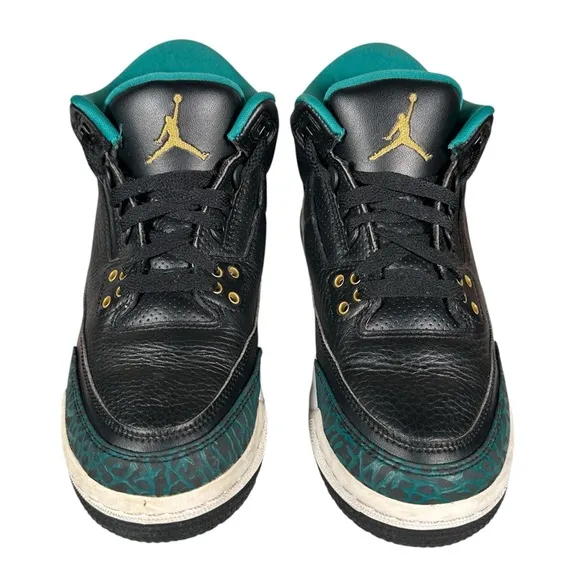 AIR JORDON 3 Retro GS 'Rio Teal' in Black/Metallic Gold-Rio Teal