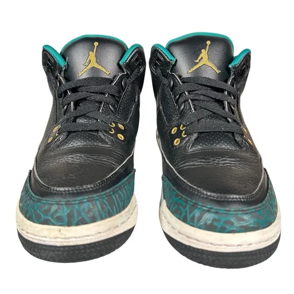 AIR JORDON 3 Retro GS 'Rio Teal' in Black/Metallic Gold-Rio Teal