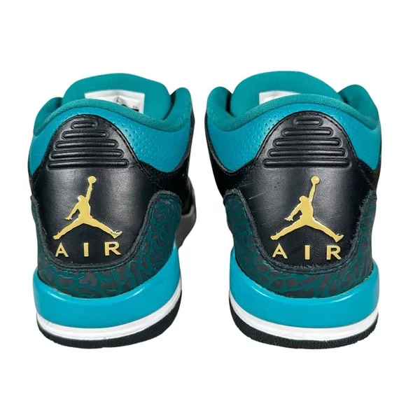 AIR JORDON 3 Retro GS 'Rio Teal' in Black/Metallic Gold-Rio Teal