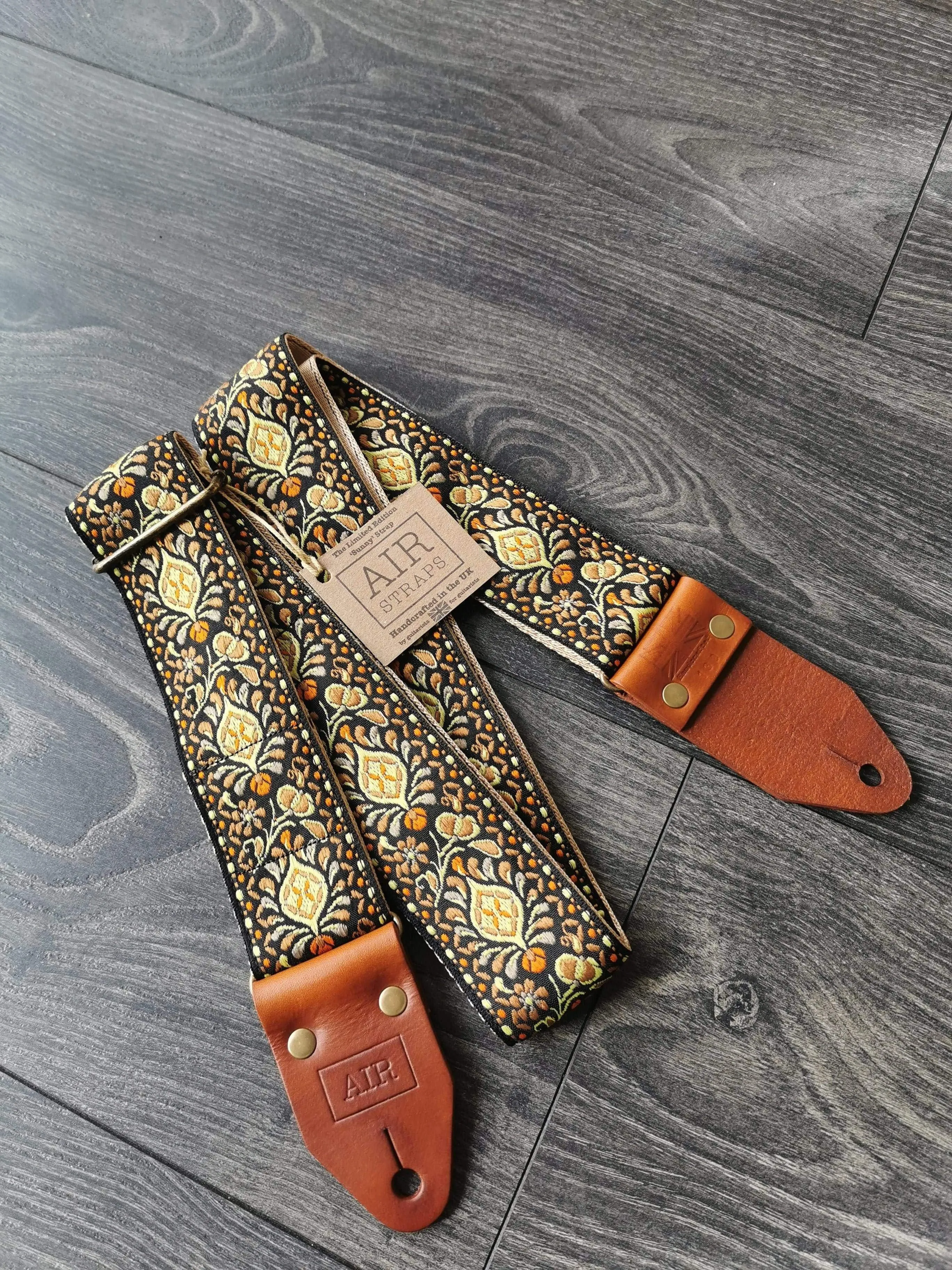 AIR Sunny Premium handcrafted Boutique Guitar Straps made in the UK.