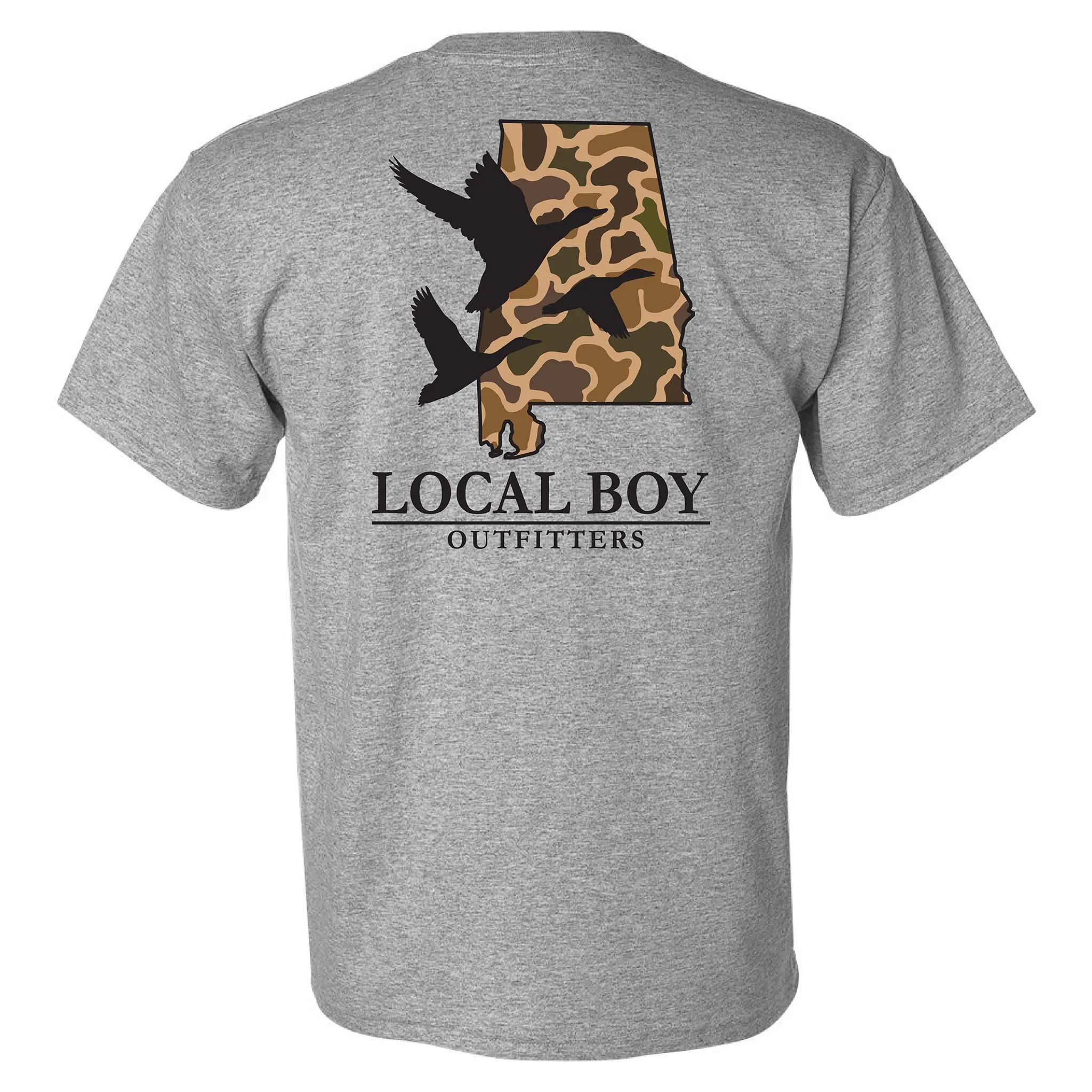 Alabama Camo State Short Sleeve T-Shirt in Oxford Grey