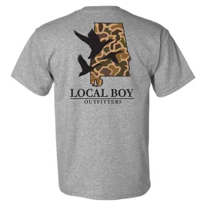 Alabama Camo State Short Sleeve T-Shirt in Oxford Grey