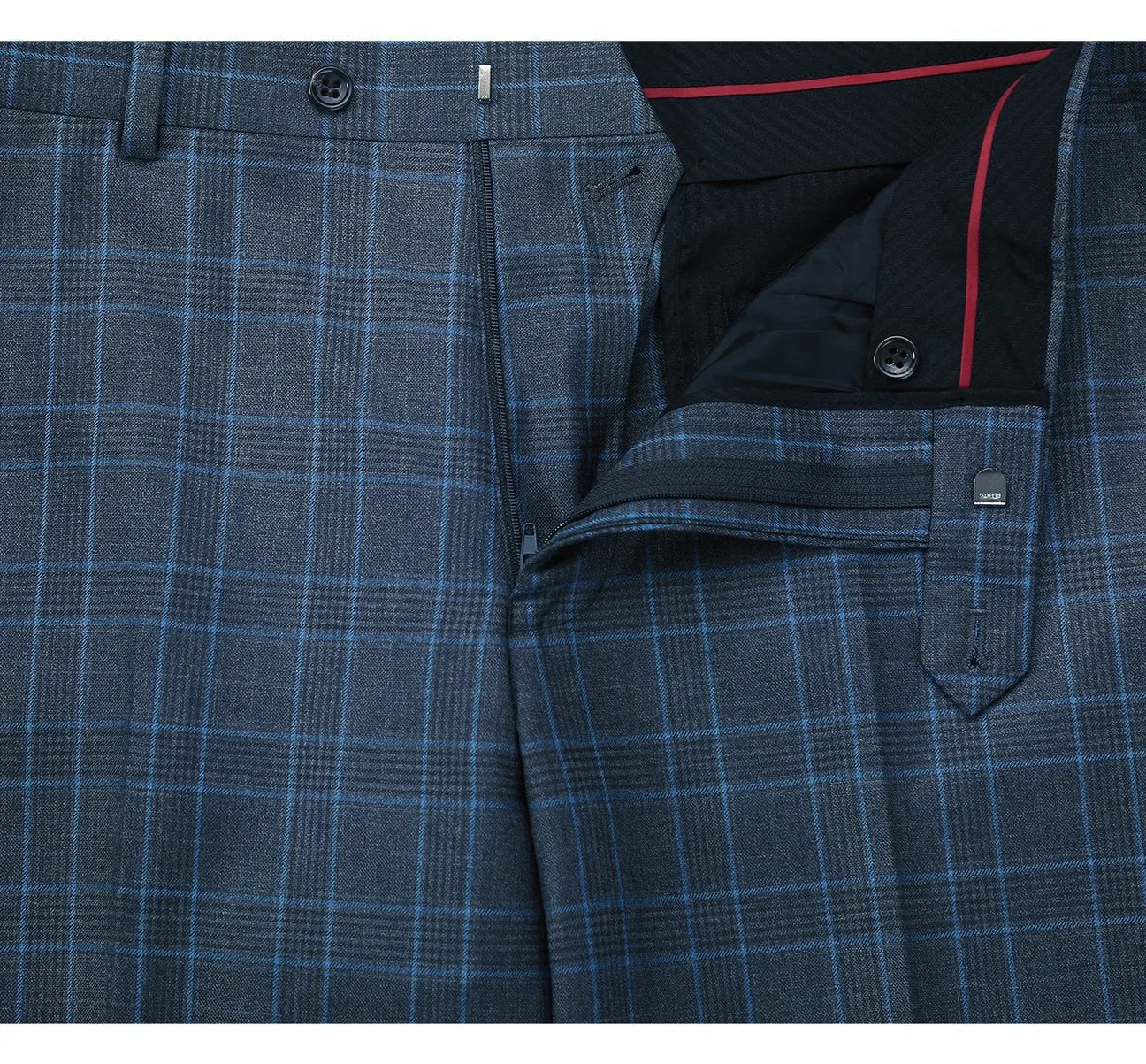 Alessandro Vitello by Renoir Blue Two Piece Classic Fit Windowpane Check Dress Suit 293-6