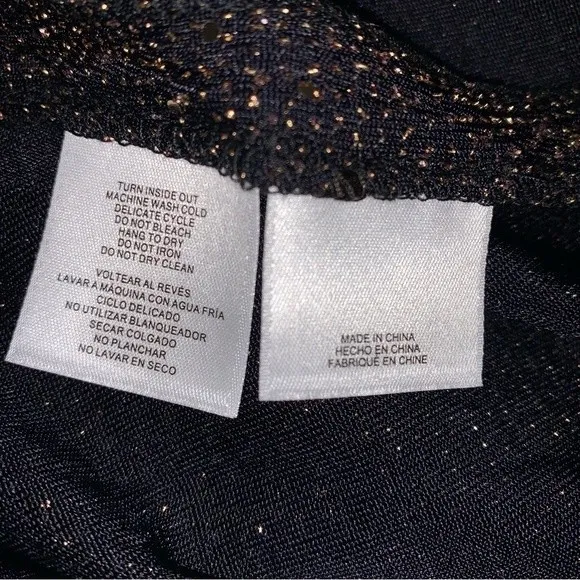 Ann Klein Black Sequin Formal Evening Jacket Cardigan Women Large Oversized Long