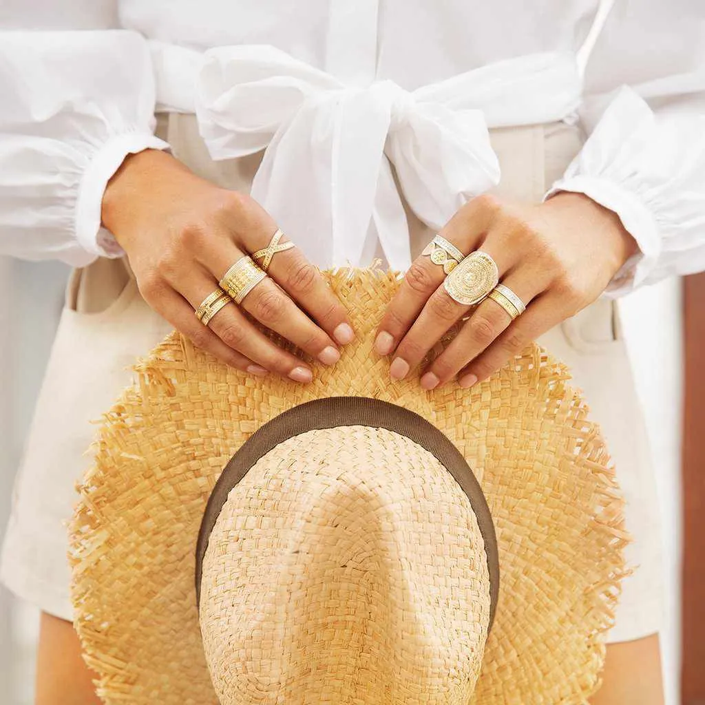 Anna Beck Double Bar Ring - Gold