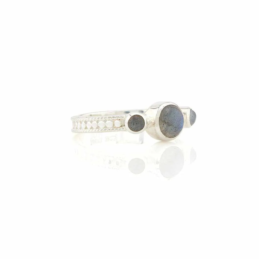 Anna Beck Labradorite Triple Stone Stacking Ring - Silver