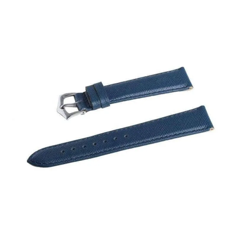 Apple Watch Leather Band ™ Blue Saffiano Tone Stitches