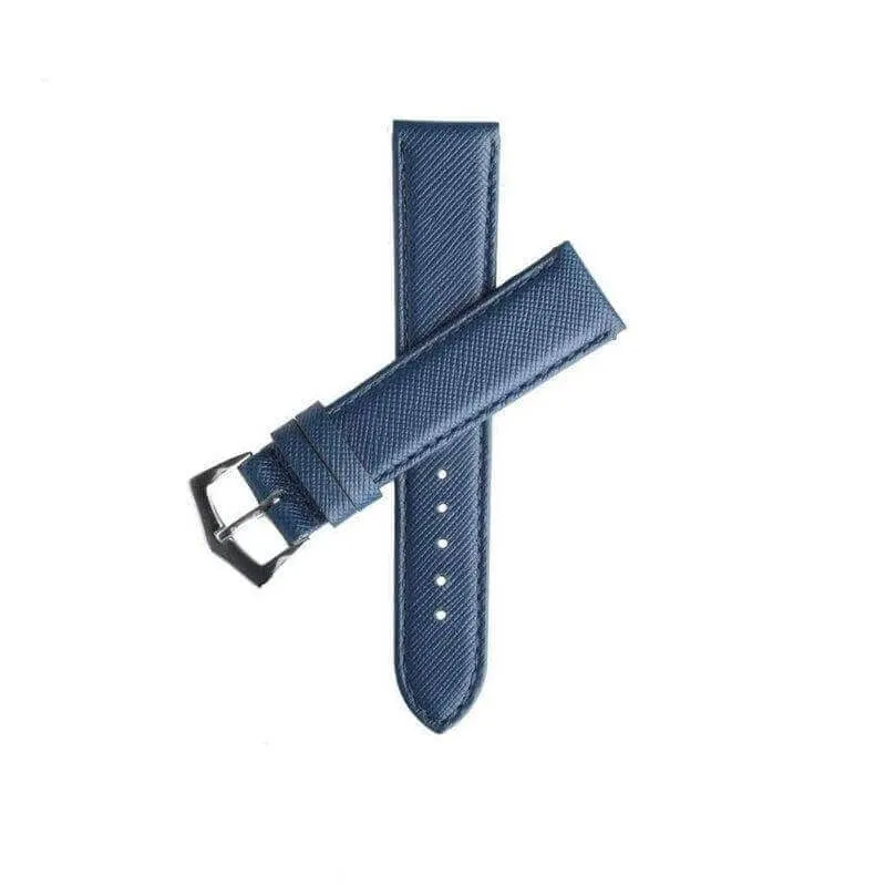 Apple Watch Leather Band ™ Blue Saffiano Tone Stitches