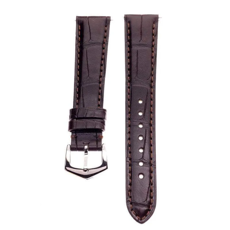 Apple Watch Leather Band ™  Dark Brown Matt Alligator Watch Strap