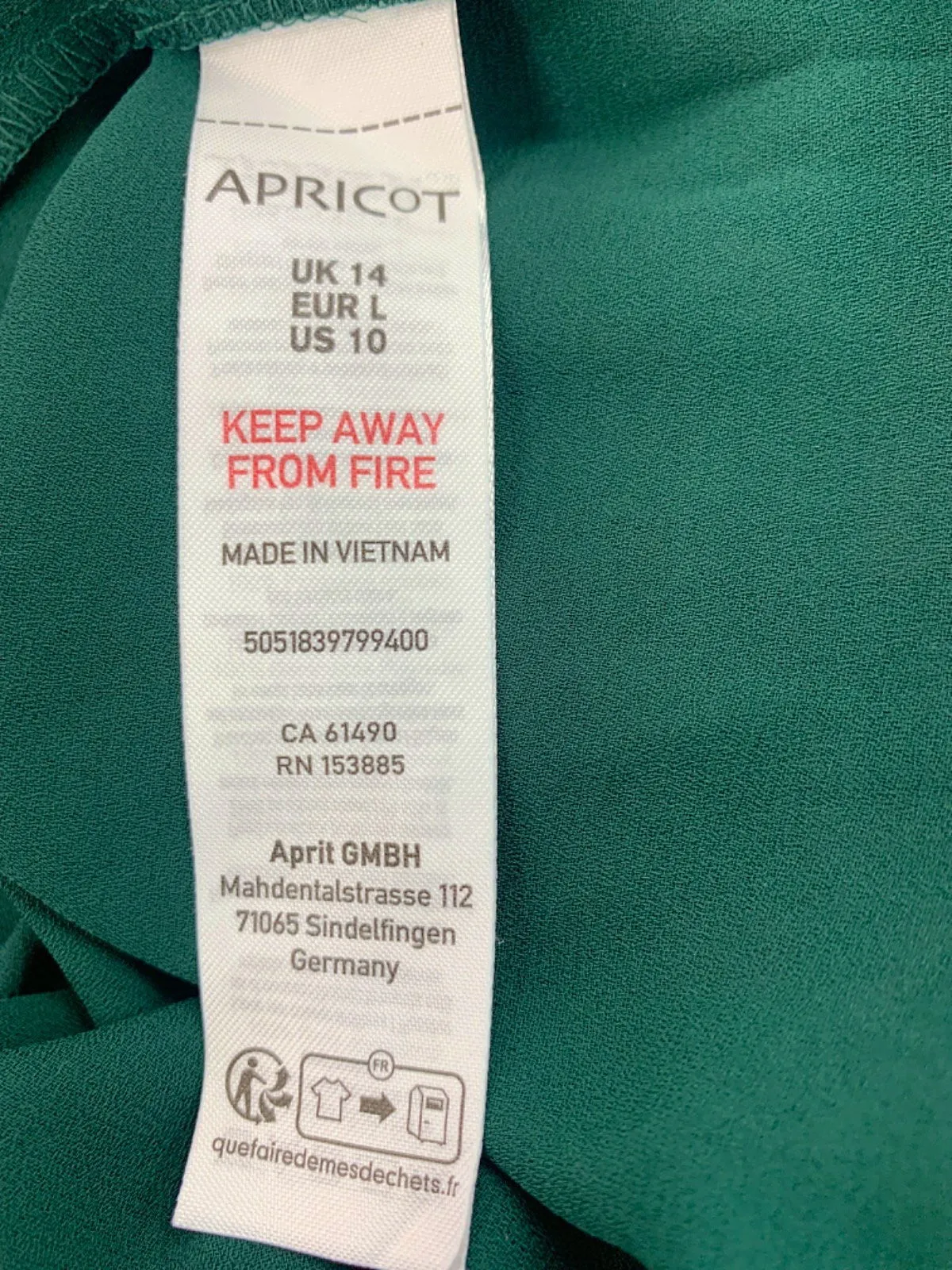 Apricot Green Floral Ruched Neck Dress UK 14