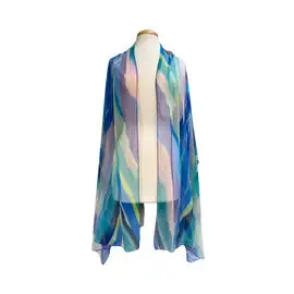 AQUARELLE Long and Wide Sheer Shawl Stole Wrap Cover