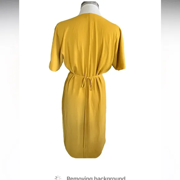 Aritzia Babaton Wallace Wrap Dress in Cairo Gold Size S