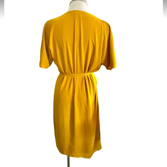 Aritzia Babaton Wallace Wrap Dress in Cairo Gold Size S
