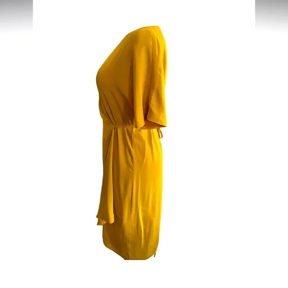 Aritzia Babaton Wallace Wrap Dress in Cairo Gold Size S