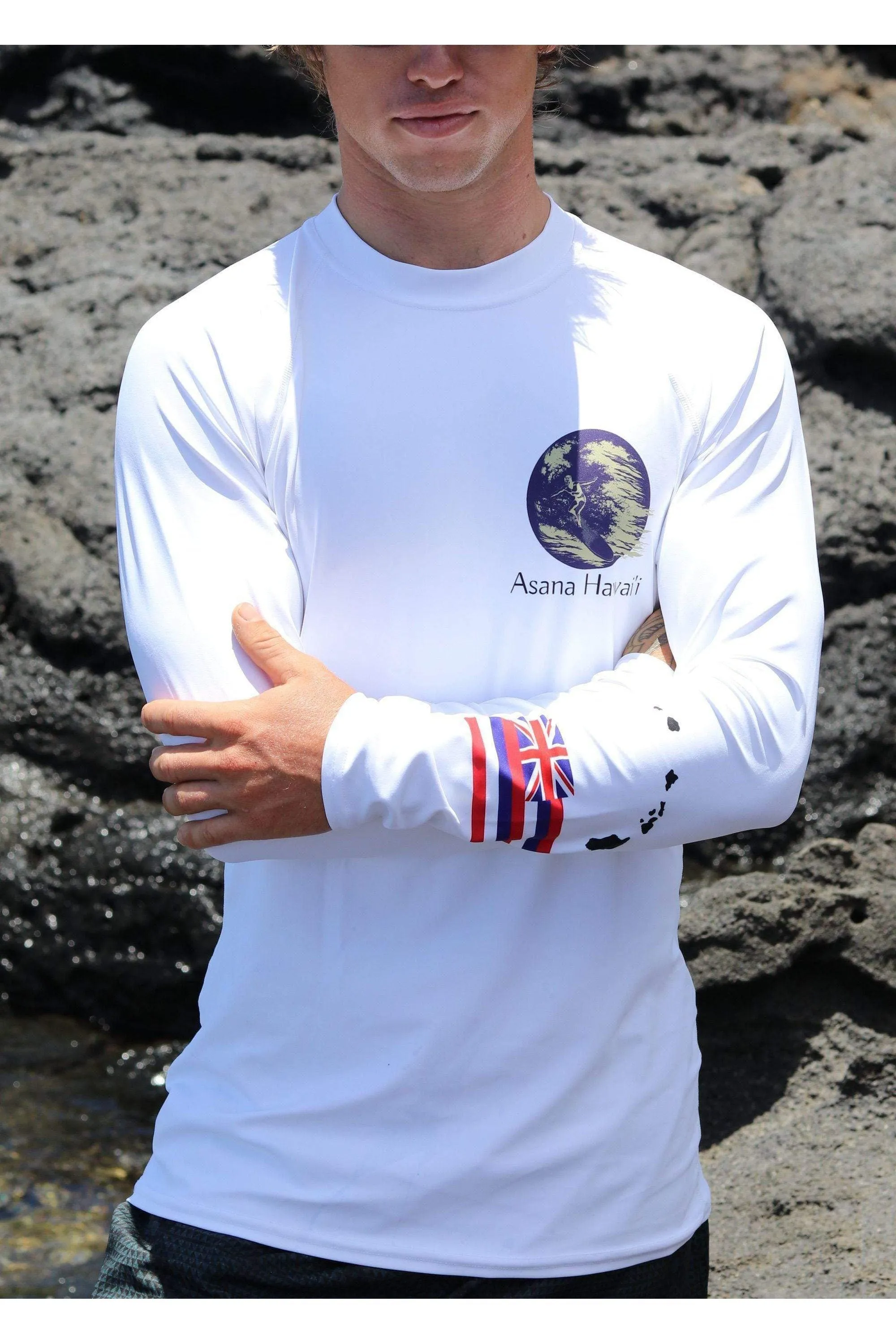 Asana Hawaii Geo Surfer Men's Rash Guard