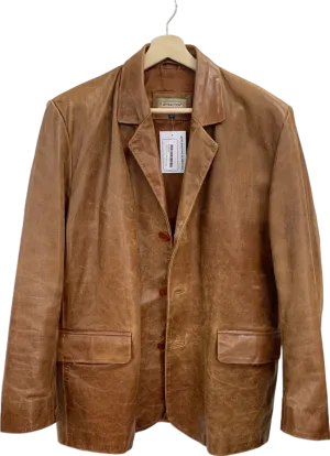 Attraction Brown Leather Blazer UK L